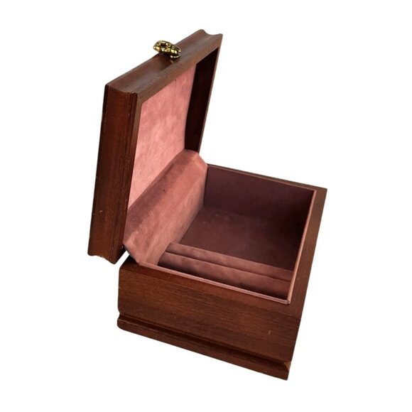 Thill’s Jewel Box Wooden Jewelry Organizer Vintage Brown W/ Pink Lining Storage - Picture 12 of 16